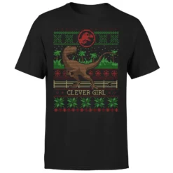Jurassic Park Clever Girl Men's Christmas T-Shirt - Black -Cheap Christmas Franchises Store 12336681 1914714228157169