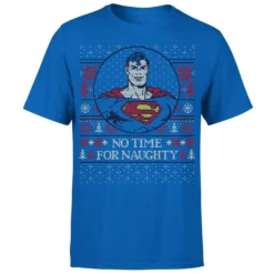 DC COMICS Superman May Your Holidays Be Super Men's Christmas T-Shirt - Royal Blue -Cheap Christmas Franchises Store 12336696 1084714272606975