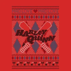 DC COMICS Harley Quinn Men's Christmas T-Shirt - Red -Cheap Christmas Franchises Store 12336702 1694714272749946