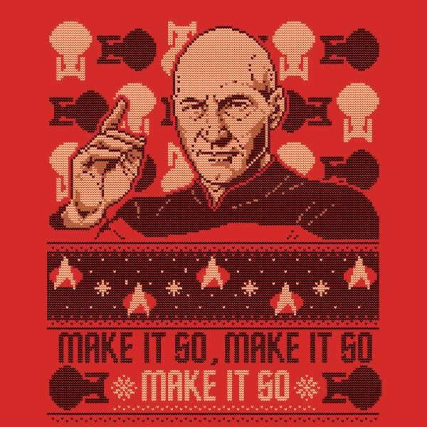 Star Trek: The Next Generation Make It So Men's Christmas T-Shirt - Red 10 Star Trek: The Next Generation Make It So Men's Christmas T-Shirt - Red - Image 8