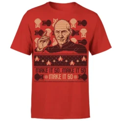 Star Trek: The Next Generation Make It So Men's Christmas T-Shirt - Red 16 Star Trek: The Next Generation Make It So Men's Christmas T-Shirt - Red -Cheap Christmas Franchises Store 12336774 3994714226927139