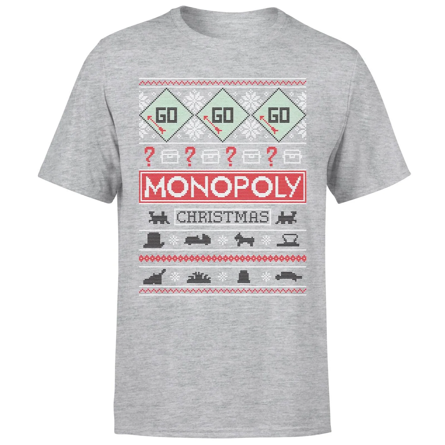 Monopoly Men's Christmas T-Shirt - Grey 9 Monopoly Men's Christmas T-Shirt - Grey - Image 7