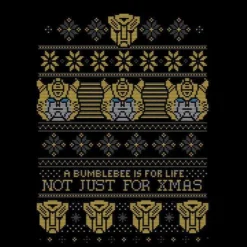 Transformers Bumblebee Classic Ugly Knit Men's Christmas T-Shirt - Black -Cheap Christmas Franchises Store 12336807 1794714228067220