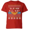 DC COMICS Wonder Woman 'Sleigh All Day Kids' Christmas T-Shirt - Red