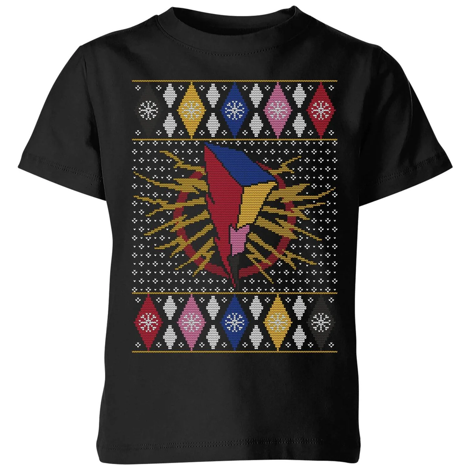 Power Rangers Kids' Christmas T-Shirt - Black 3 Power Rangers Kids' Christmas T-Shirt - Black