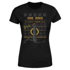 The Lord Of The Rings One Ring Women's Christmas T-Shirt In Black -Cheap Christmas Franchises Store 12337149 1554714271428371
