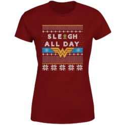 DC COMICS Wonder Woman 'Sleigh All Day Women's Christmas T-Shirt - Burgundy 11 DC COMICS Wonder Woman 'Sleigh All Day Women's Christmas T-Shirt - Burgundy -Cheap Christmas Franchises Store 12337374 1854714273476177