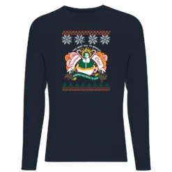 Elf Christmas Cheer Unisex Long Sleeve T-Shirt - Navy