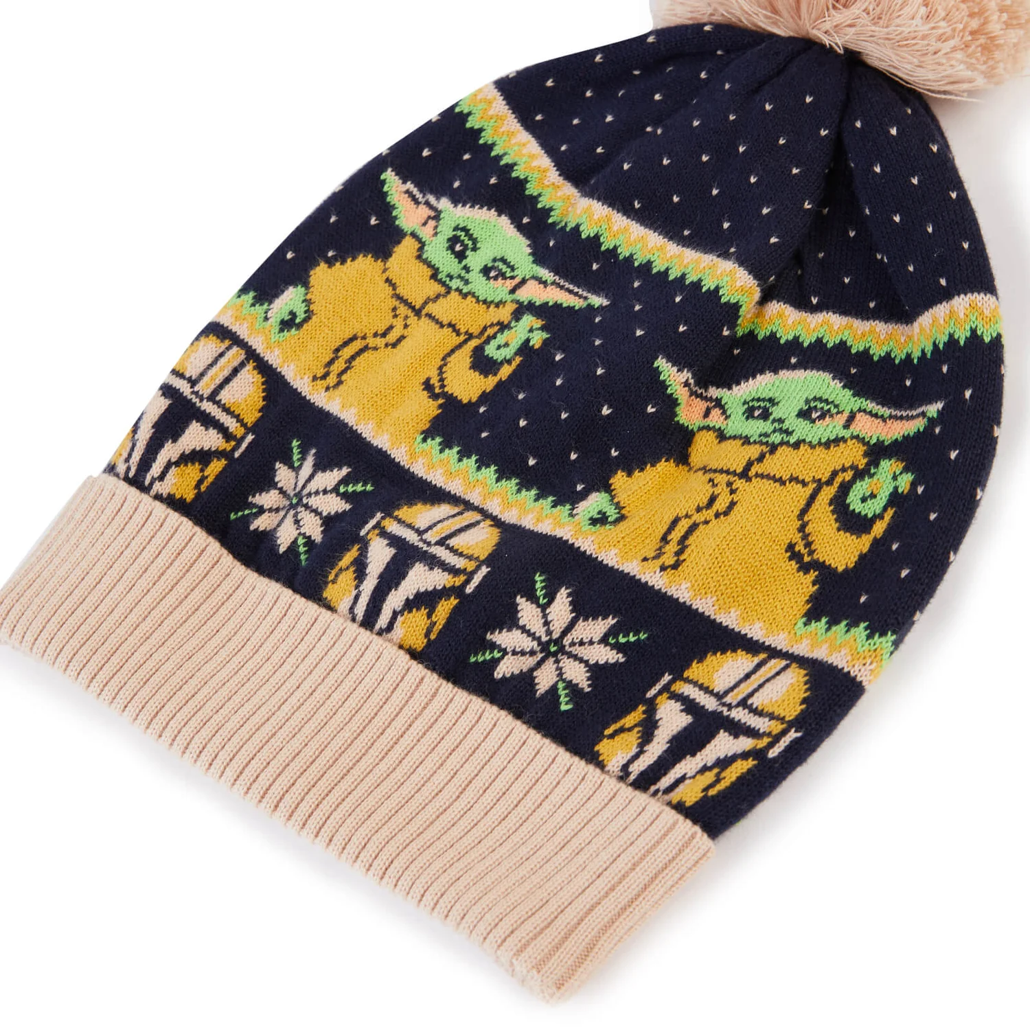 STAR WARS Mandalorian Christmas Beanie Navy 3 STAR WARS Mandalorian Christmas Beanie Navy - Image 2