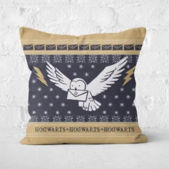 Harry Potter Hogwarts Christmas Square Cushion