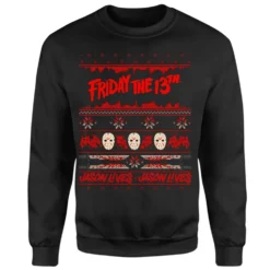Friday The 13th Jason Lives Christmas Jumper - Black
