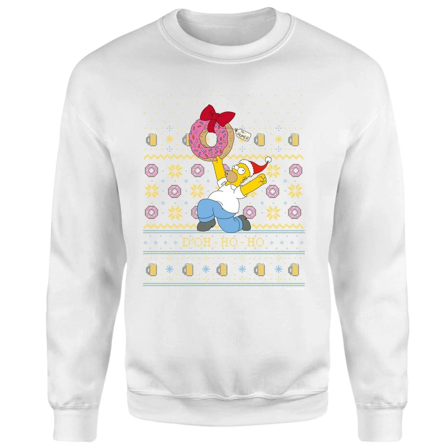 The Simpsons D'OH HO HO Christmas Jumper - White 3 The Simpsons D'OH HO HO Christmas Jumper - White