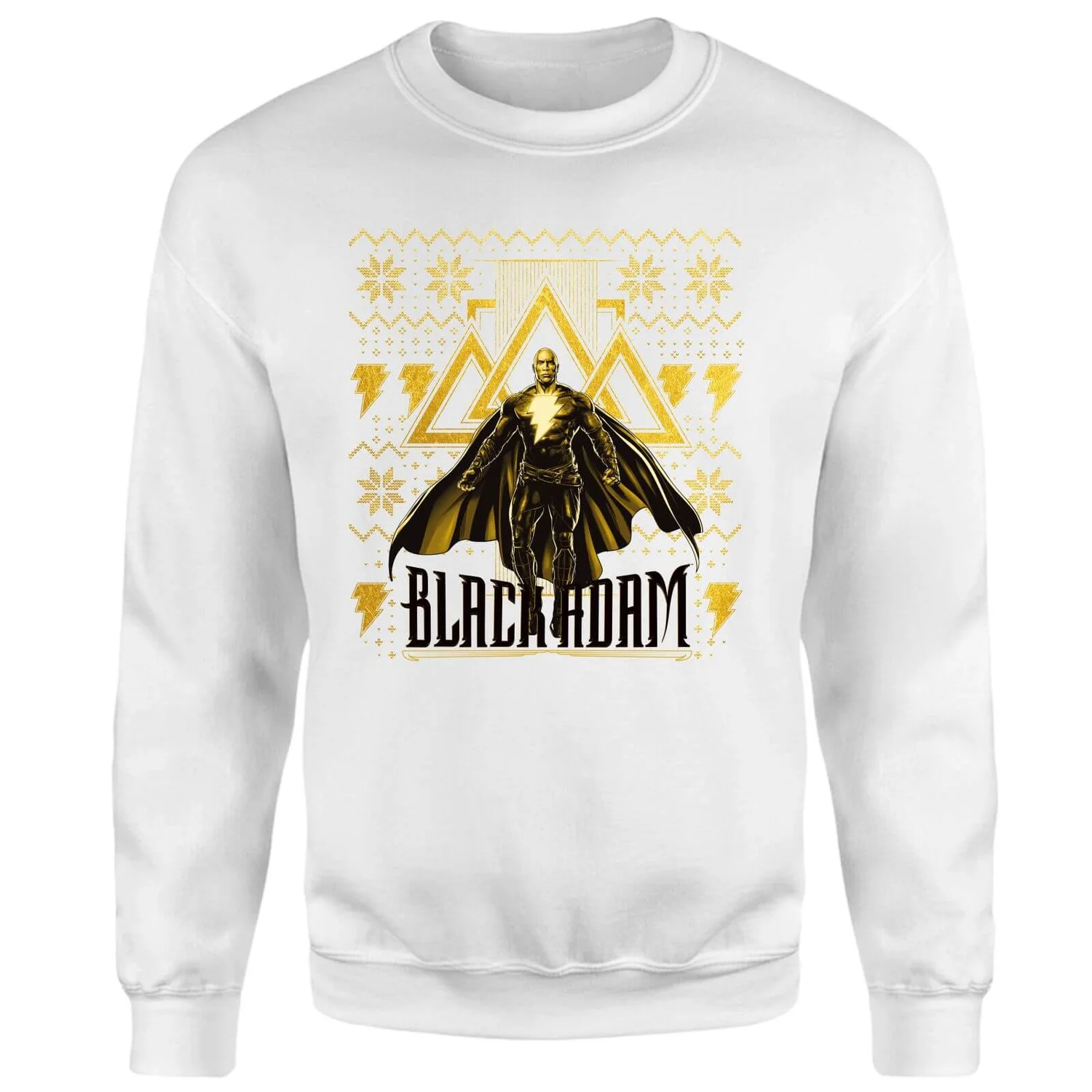 Black Adam Gold Christmas Christmas Jumper - White 3 Black Adam Gold Christmas Christmas Jumper - White