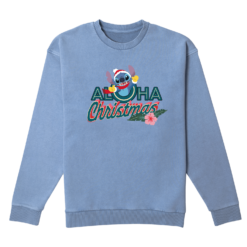 Disney Aloha Christmas Christmas Jumper - Denim Blue Acid Wash