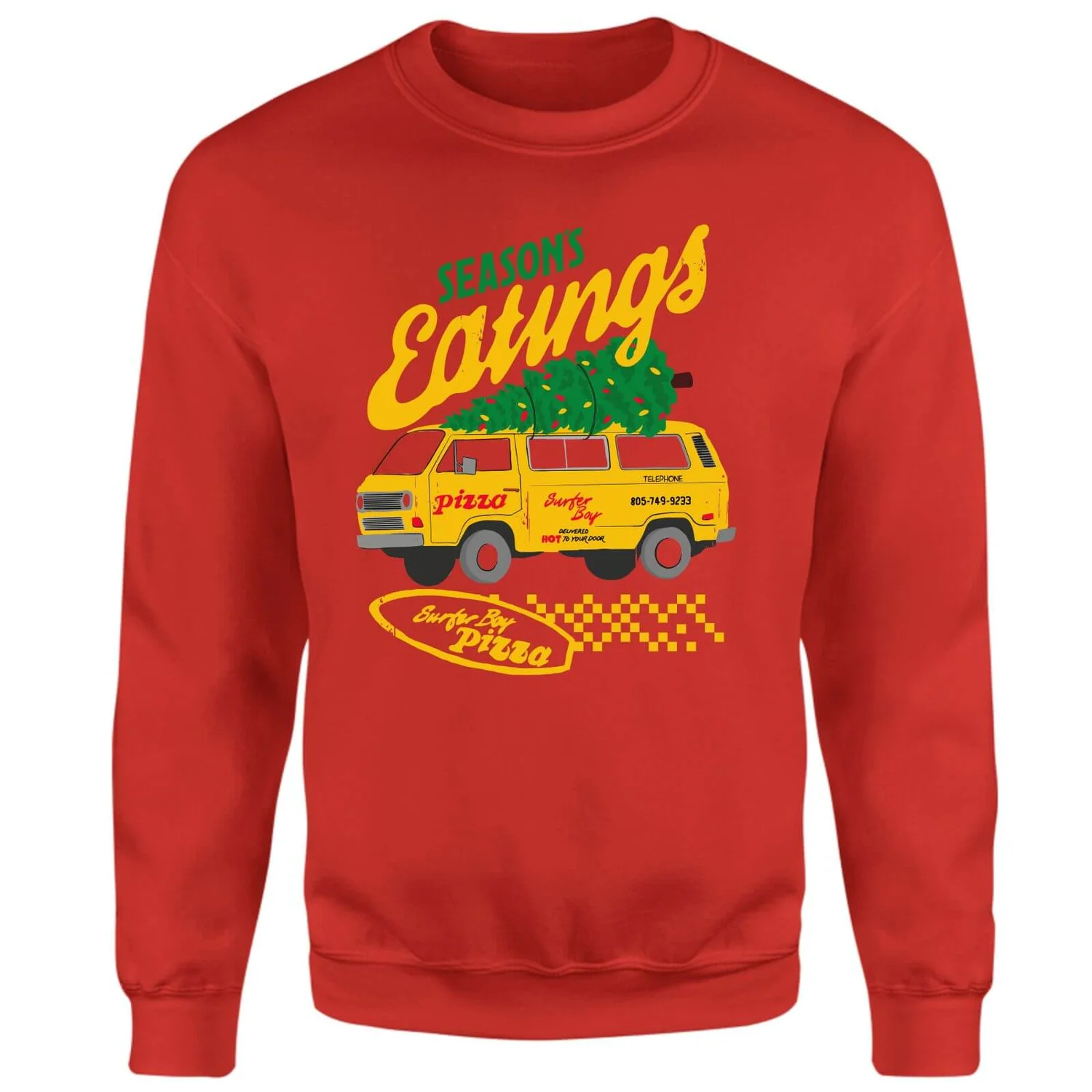 Stranger Things Season's Eatings Christmas Jumper - Red 3 Stranger Things Season's Eatings Christmas Jumper - Red