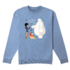 Disney Fist Bump Christmas Jumper - Denim Blue Acid Wash