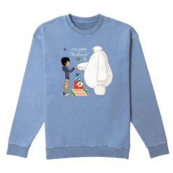 Disney Fist Bump Christmas Jumper - Denim Blue Acid Wash