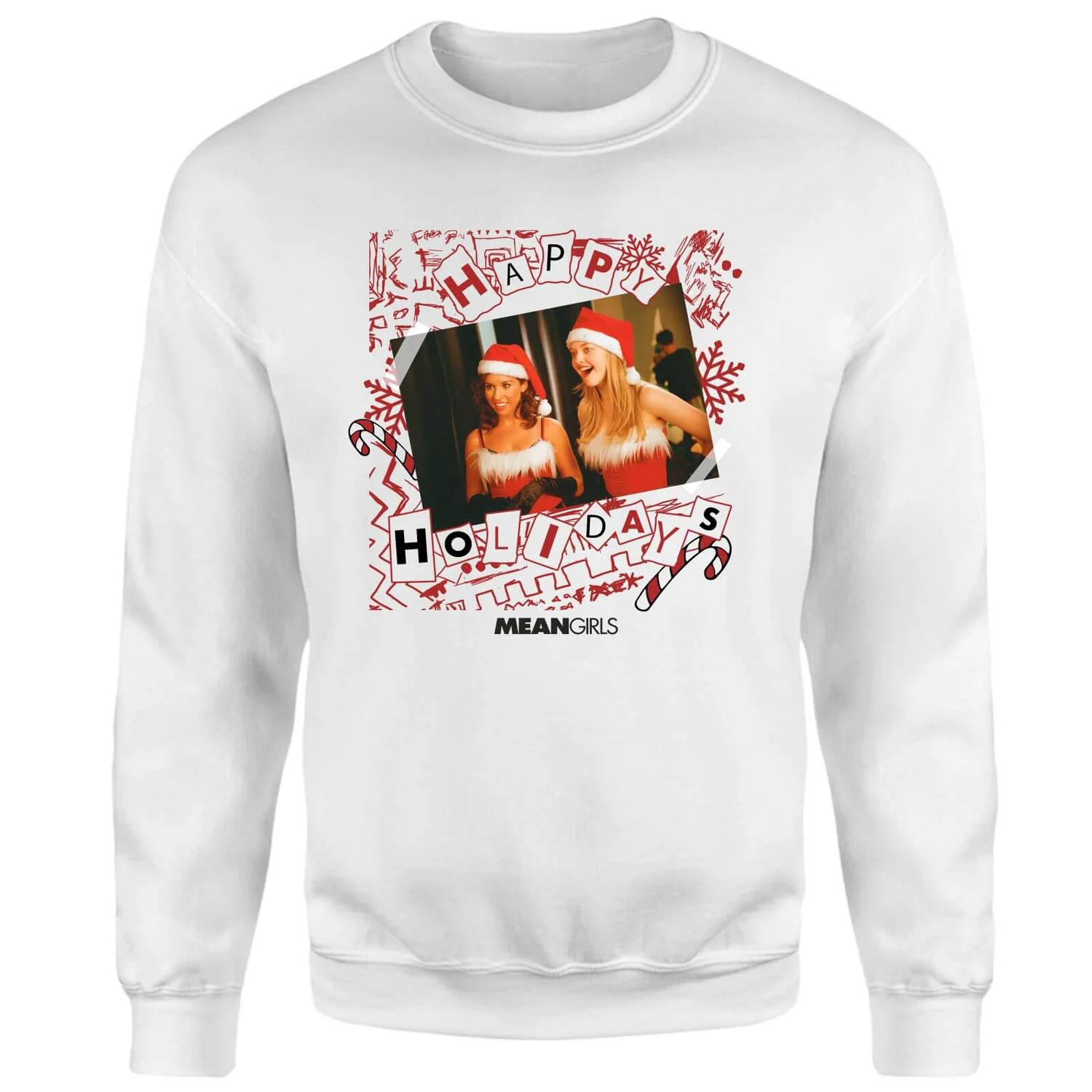 Mean Girls Jingle Bell Rock Christmas Jumper - White 3 Mean Girls Jingle Bell Rock Christmas Jumper - White
