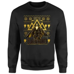 Black Adam Gold Christmas Christmas Jumper - Black