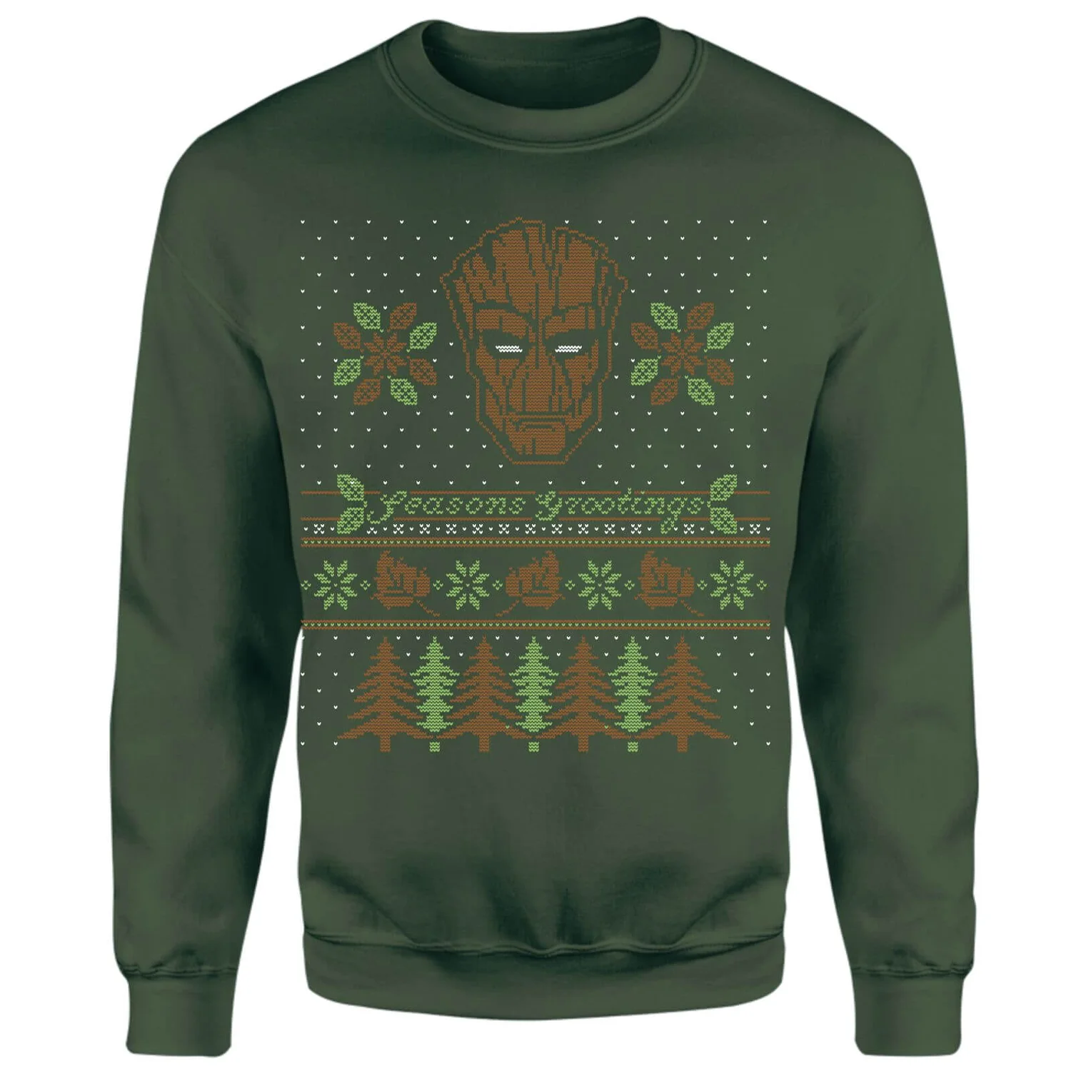 Marvel Season's Grootings Christmas Jumper - Green 3 Marvel Season's Grootings Christmas Jumper - Green