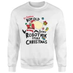 Sonic The Hedgehog Old Saint Robotnik Christmas Jumper - White