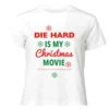 Die Hard Christmas Movie Women's Cropped T-Shirt - White -Cheap Christmas Franchises Store 14243382 8125030807573811