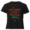 Die Hard Christmas Movie Women's Cropped T-Shirt - Black -Cheap Christmas Franchises Store 14243389 1745030807644347