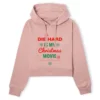 Die Hard Christmas Movie Women's Cropped Hoodie - Dusty Pink -Cheap Christmas Franchises Store 14244930 1285030767646622