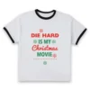 Die Hard Christmas Movie Women's Cropped Ringer T-Shirt - White Black