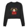Home Alone Christmas Bauble Women's Cropped Sweatshirt - Black -Cheap Christmas Franchises Store 14255184 1995032580460540